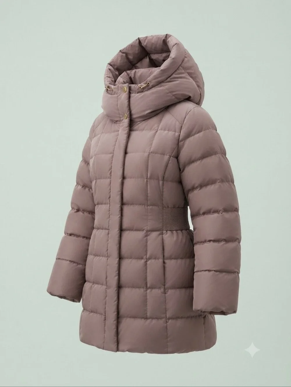 Cole Haan Signature Down Blend Puffer Coat - Mauve/Taupe - Size M